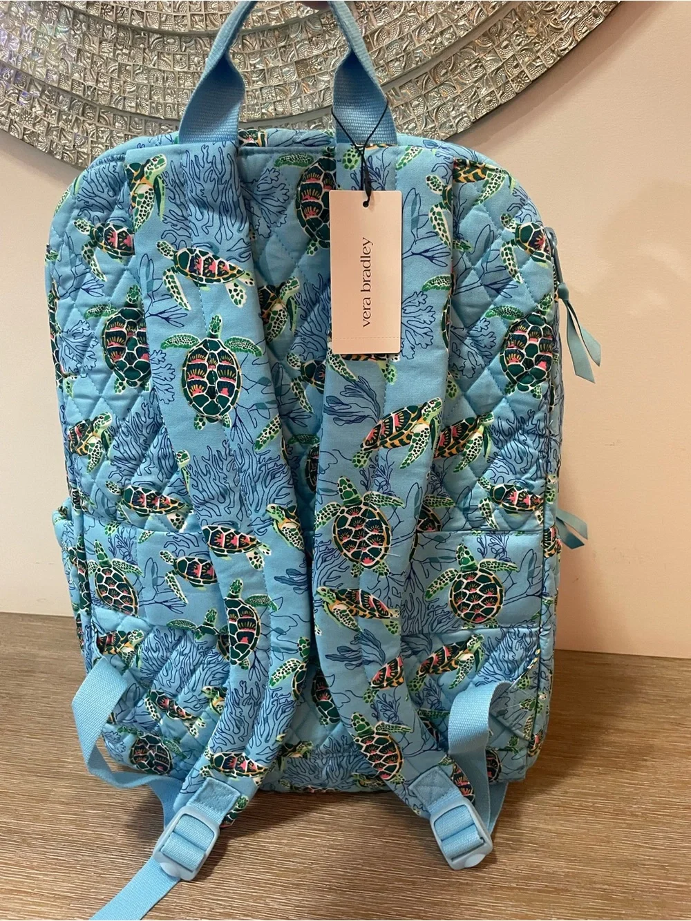 Vera Bradley Quilted Sea Turtle Backpack SET with lunch bag